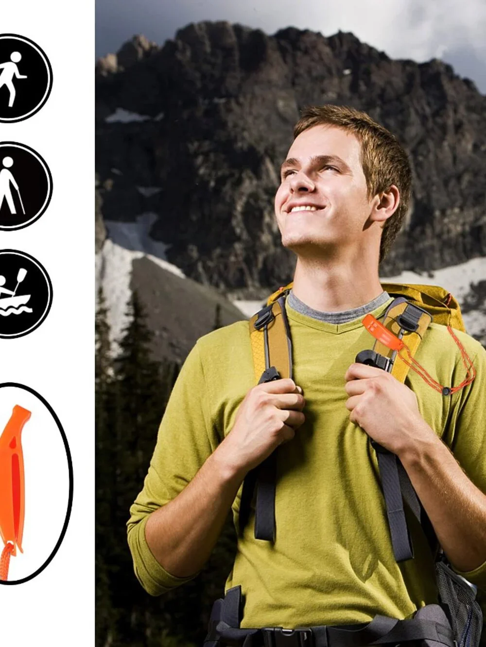 JULBEAR 6PCS Safety Survival Whistles with Adjustable Reflective Lanyard Emergen